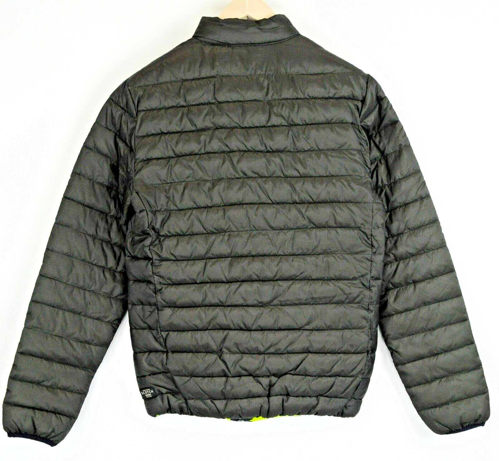 SCOTCH & SODA Men S Quilted Dark Khaki Lightweight Zip-Up Lined Jacket