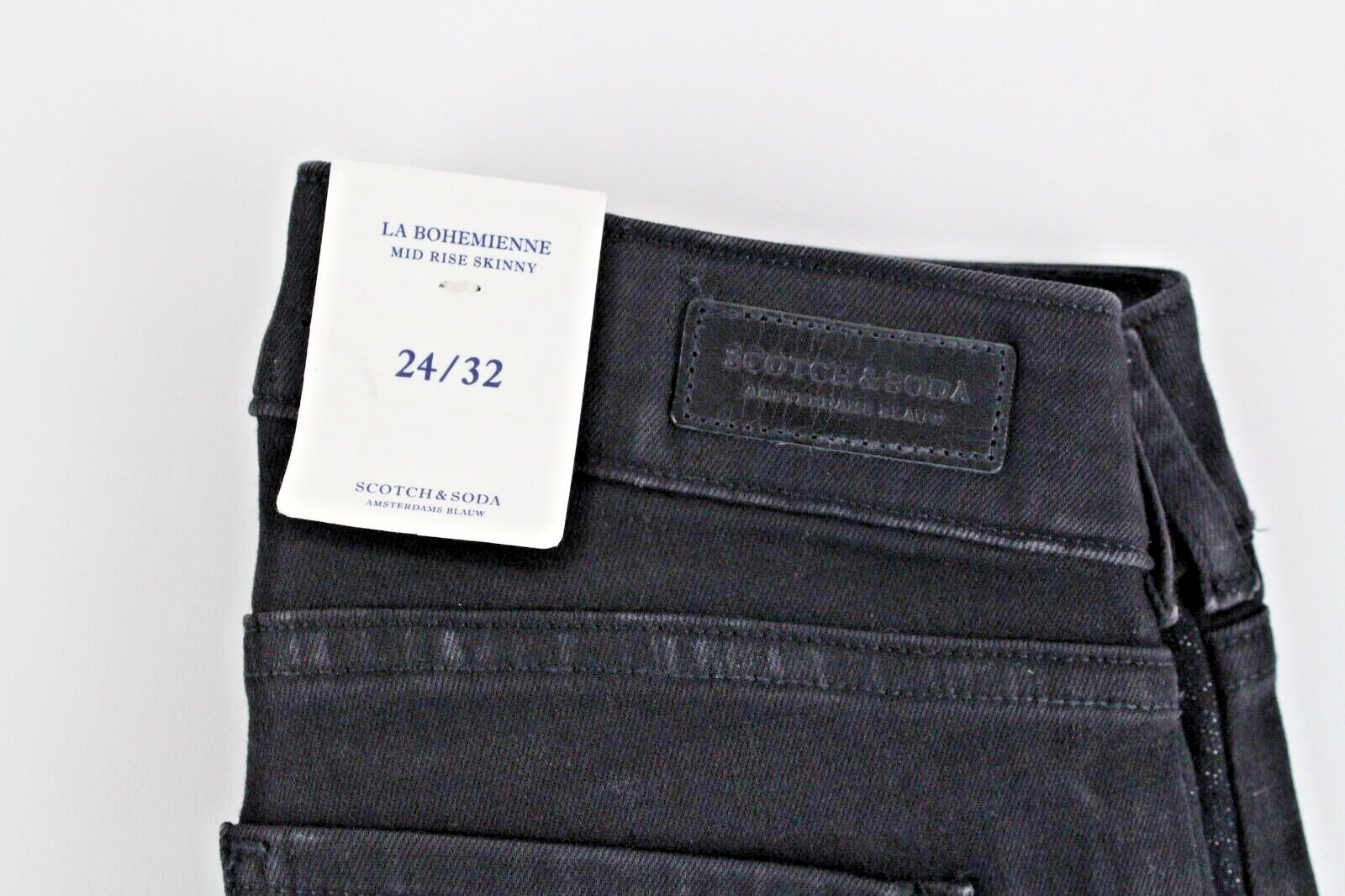 SCOTCH & SODA Women's Jeans W24/L32 La Bohemienne Black Embroidered Skinny