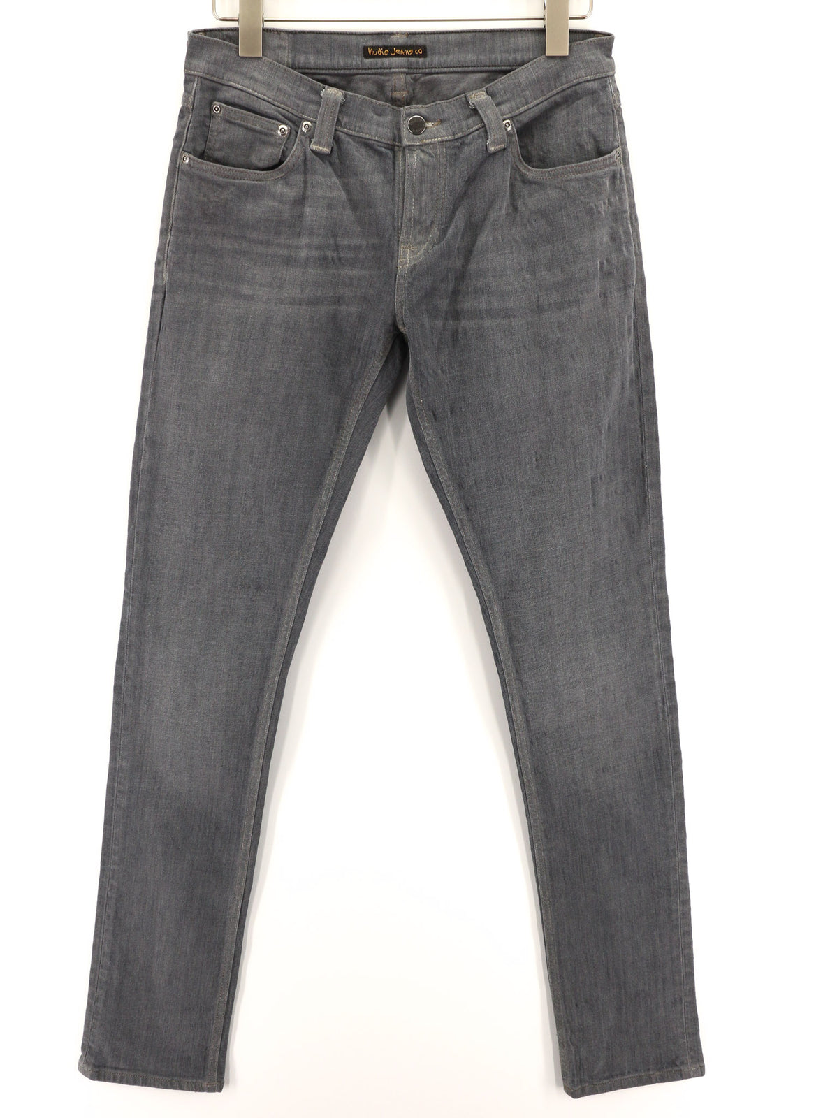 NUDIE JEANS Tight Long John Men Jeans W31/L34 Organic Charcoal Slim Fit Zipper