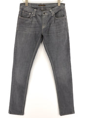 NUDIE JEANS Tight Long John Men Jeans W31/L34 Organic Charcoal Slim Fit Zipper