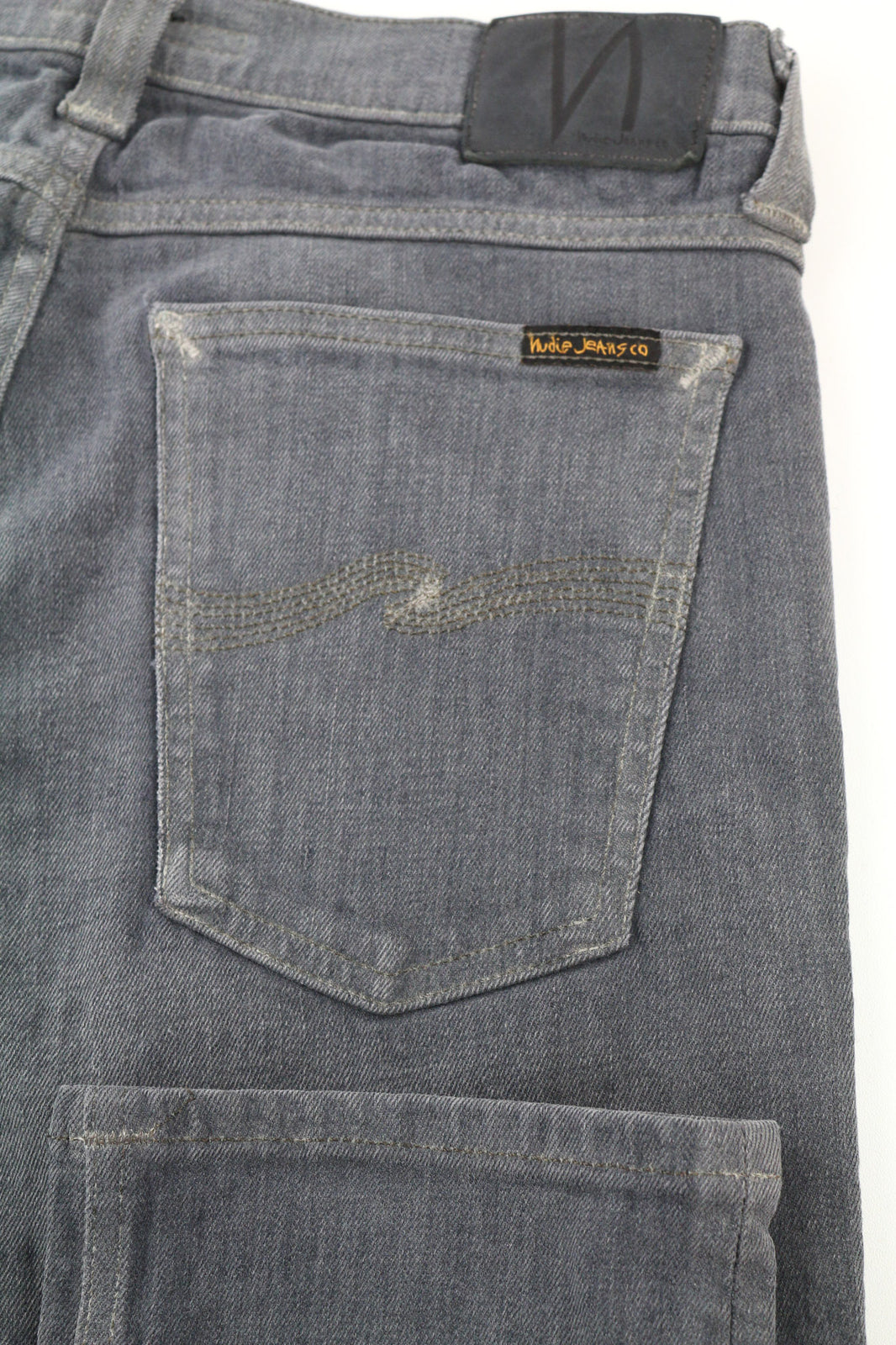 NUDIE JEANS Tight Long John Men Jeans W31/L34 Organic Charcoal Slim Fit Zipper