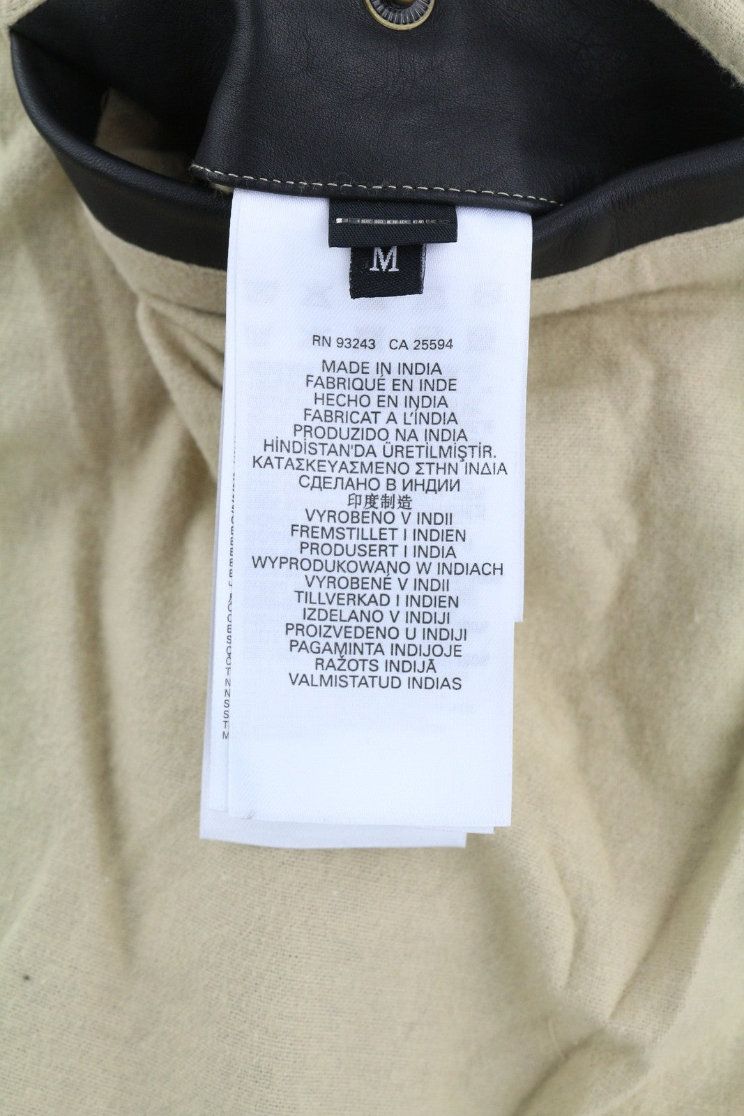 DIESEL L-Cale Men Jacket M Black Cowhide Leather Neck Logo RRP€650