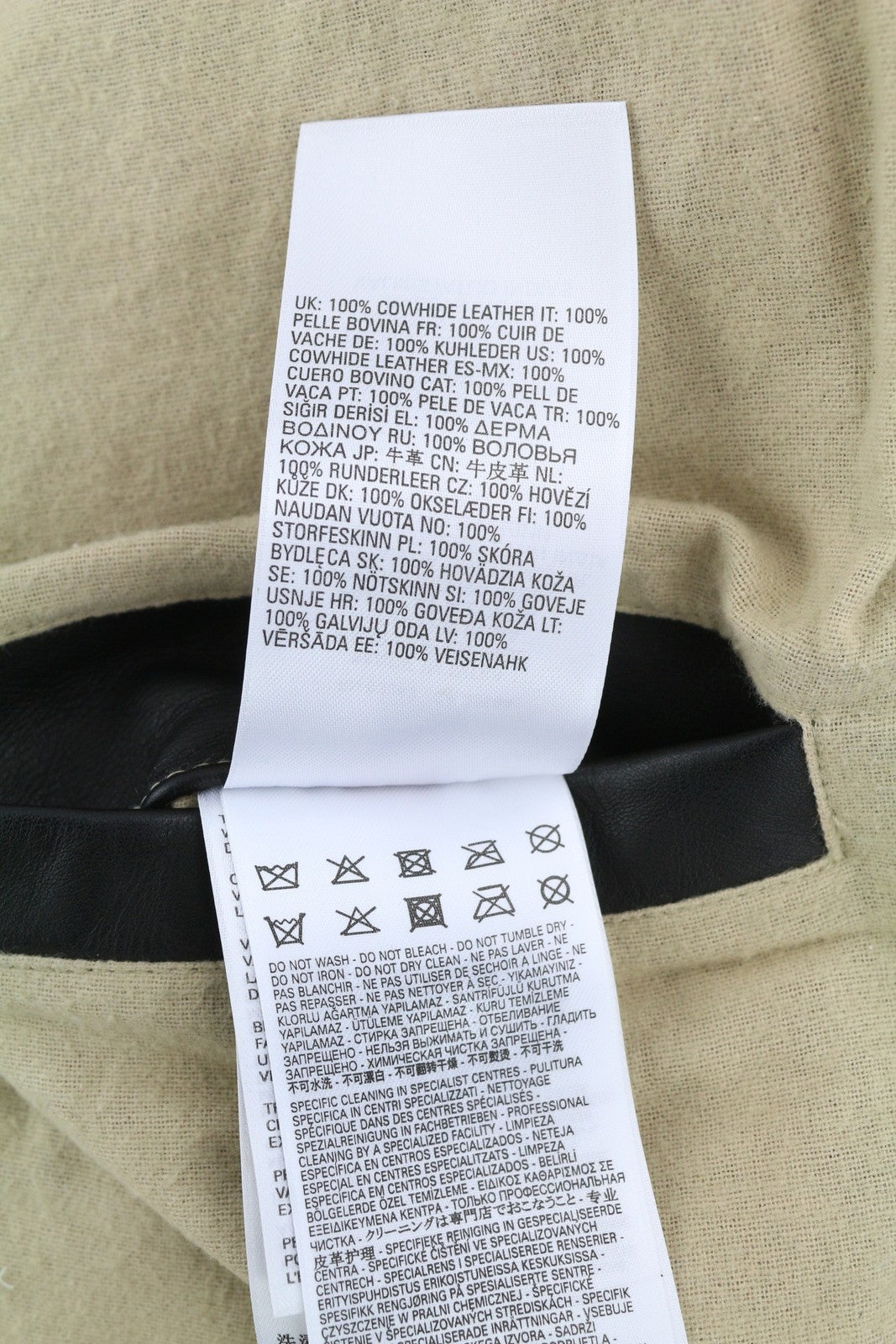 DIESEL L-Cale Men Jacket M Black Cowhide Leather Neck Logo RRP€650