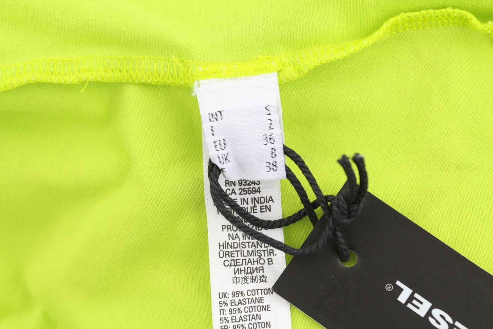 DIESEL Uftk-Jane Women Bodysuit S One Shoulder Stretchy Fitted Neon All Seasons