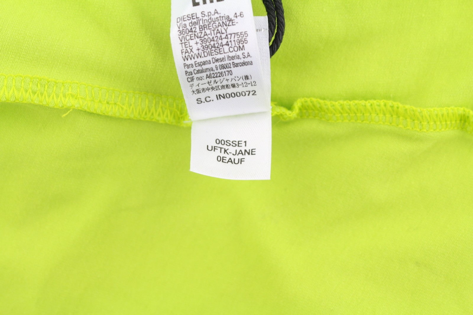 DIESEL Uftk-Jane Women Bodysuit S One Shoulder Stretchy Fitted Neon All Seasons