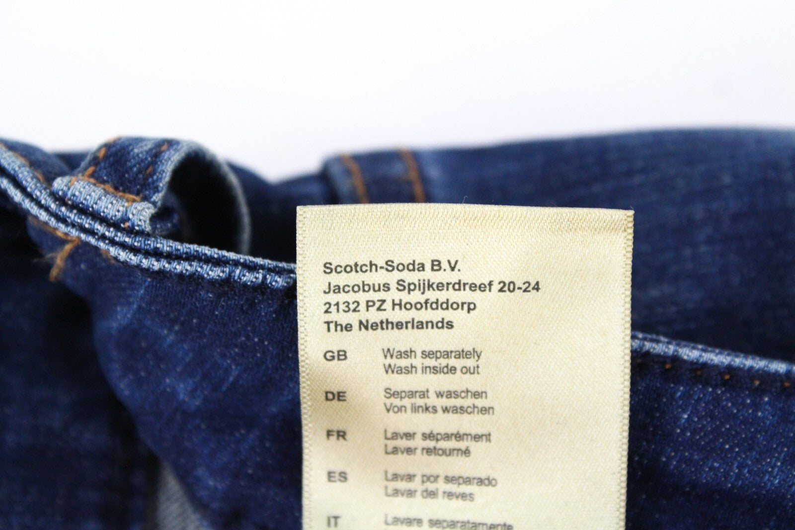 SCOTCH & SODA Women Jeans W30/L30 Blue Indigo Flare Stretch Raw Hem Classic Crop