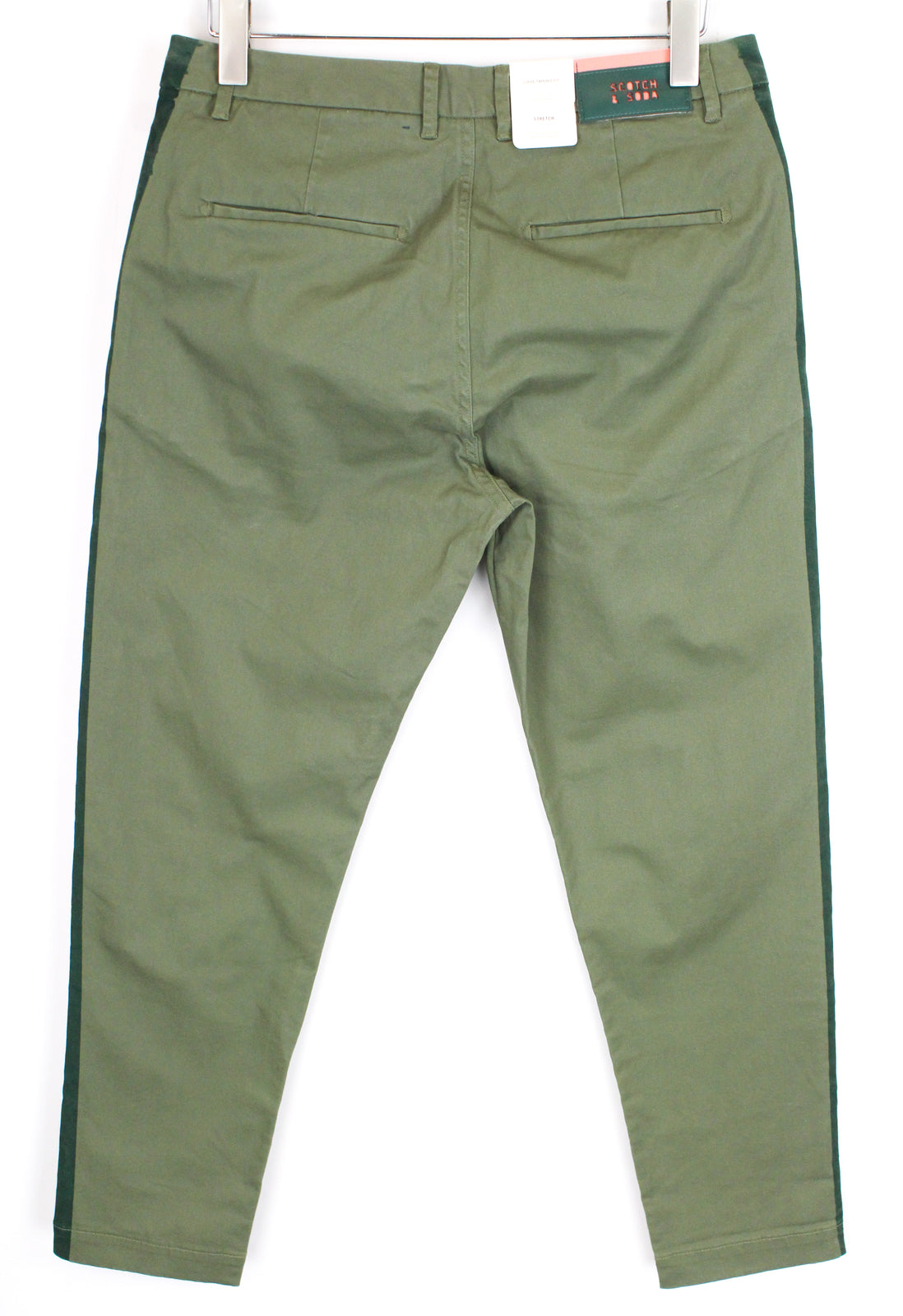 SCOTCH & SODA Ams Couture Men Trousers W30/L34 Loose Tapered Fit Green Stretch
