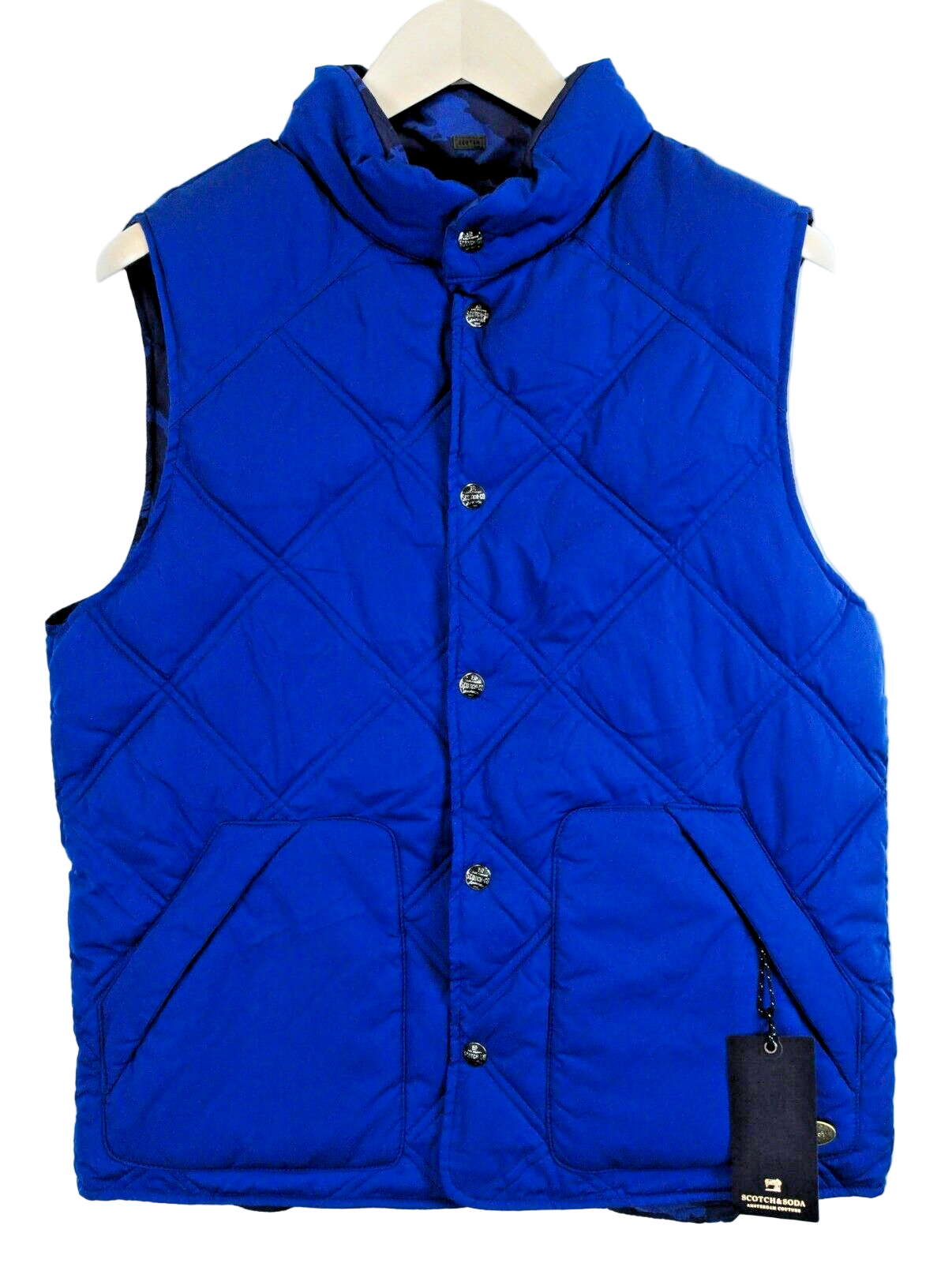 SCOTCH & SODA Men M Two-Tone Reversible Camouflage Quilted Padded Vest