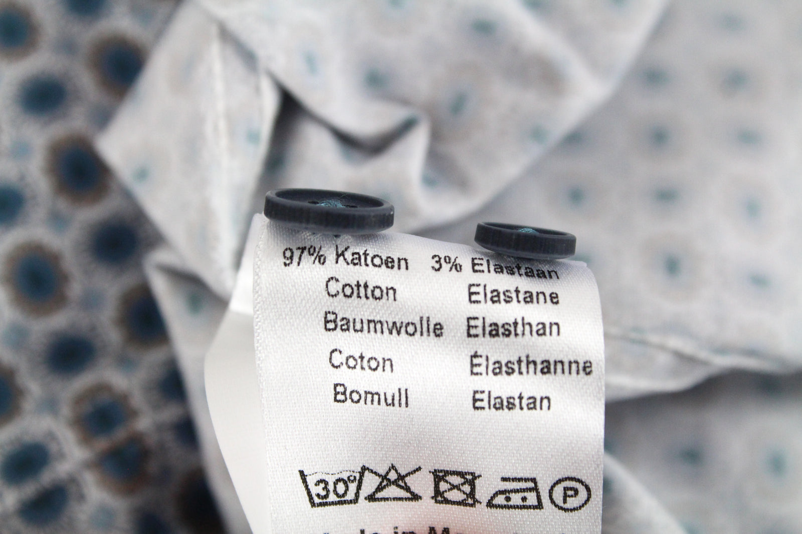 STATE OF ART Men Shirt S Button-Down Patched Pocket Floral Pattern Low Stretch