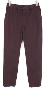 HACKETT Sanderson Men Trousers 30R Pleated Purple Cotton Stretch Classic