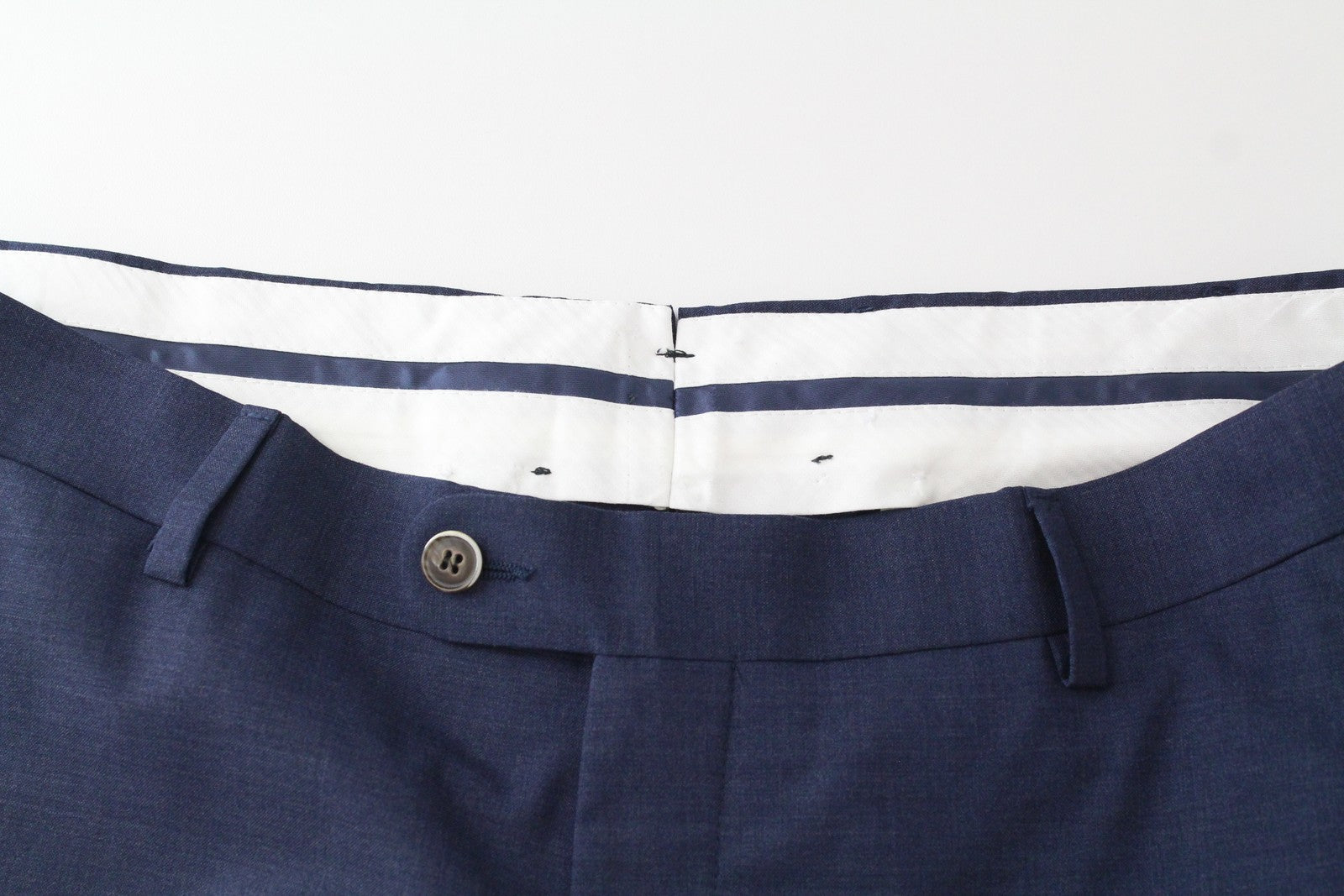 SUITSUPPLY Brescia Men's Trousers UK42R Pure Wool Lined Pleated Front Blue