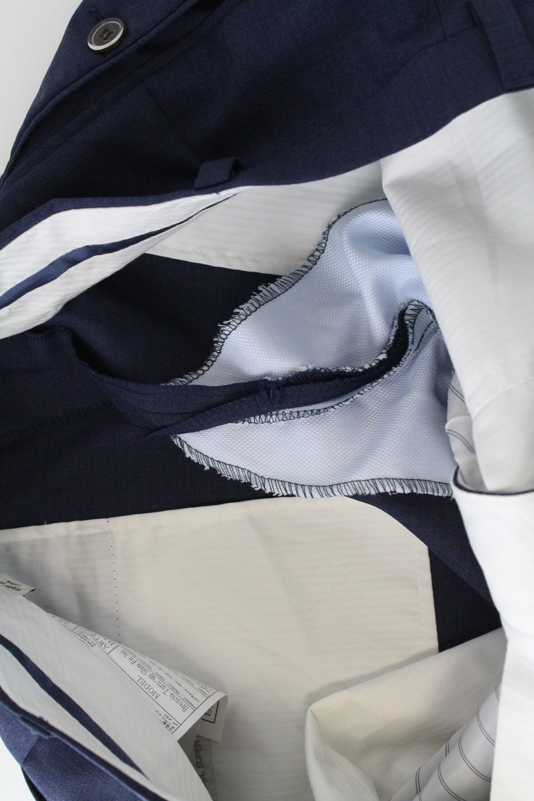 SUITSUPPLY Brescia Men's Trousers UK42R Pure Wool Lined Pleated Front Blue