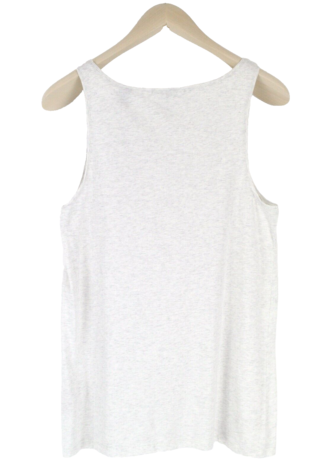 MAISON SCOTCH Women Tank T-Shirt L Light Grey Melange Round Neck Soft Cotton
