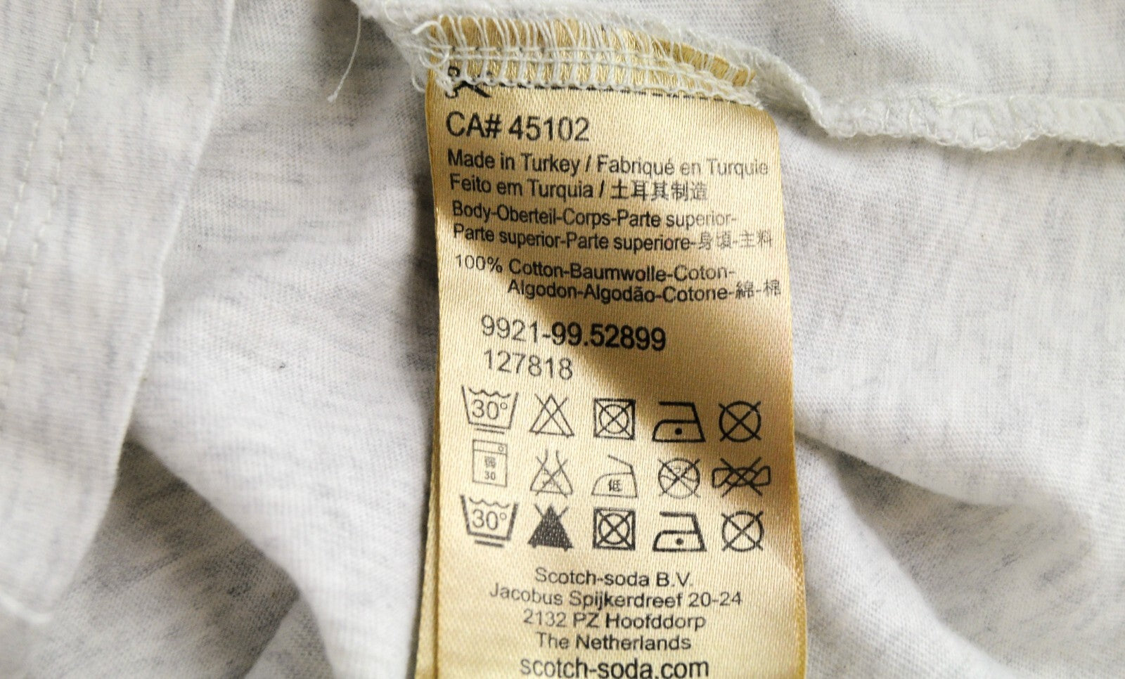 MAISON SCOTCH Women Tank T-Shirt L Light Grey Melange Round Neck Soft Cotton