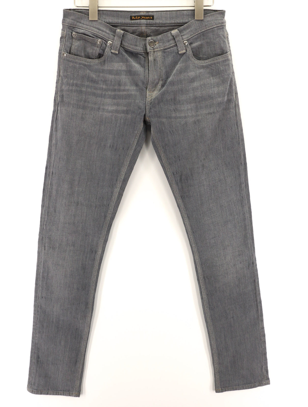 NUDIE JEANS Tight Long John Men Jeans W32/L34 Organic Charcoal Slim Washed Grey