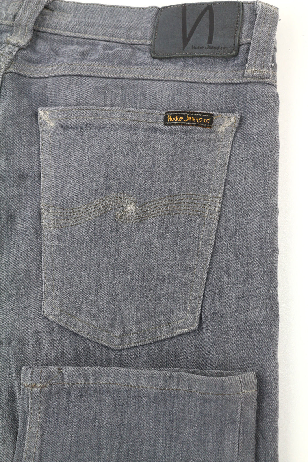 NUDIE JEANS Tight Long John Men Jeans W32/L34 Organic Charcoal Slim Washed Grey