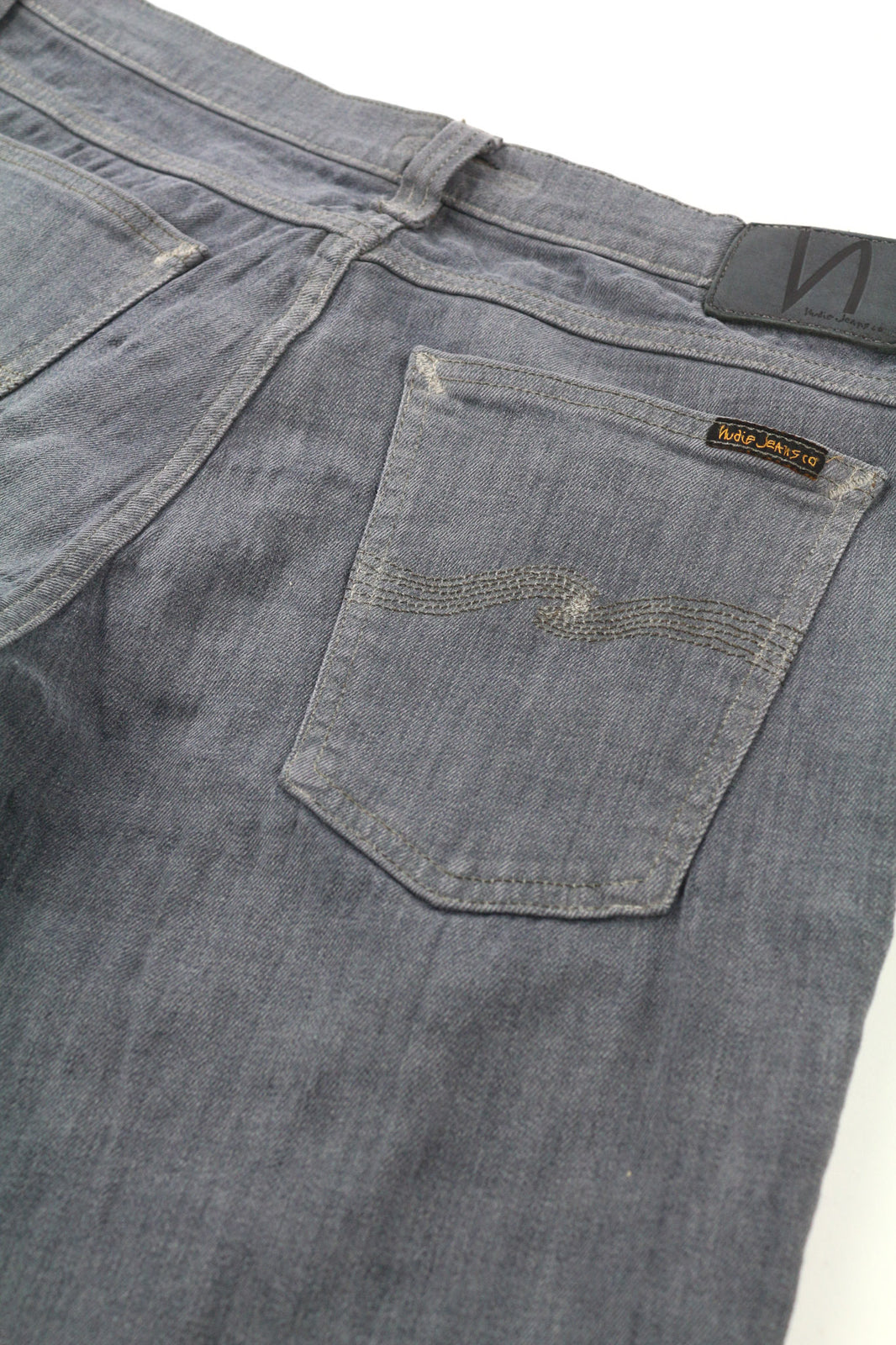 NUDIE JEANS Tight Long John Men Jeans W32/L34 Organic Charcoal Slim Washed Grey