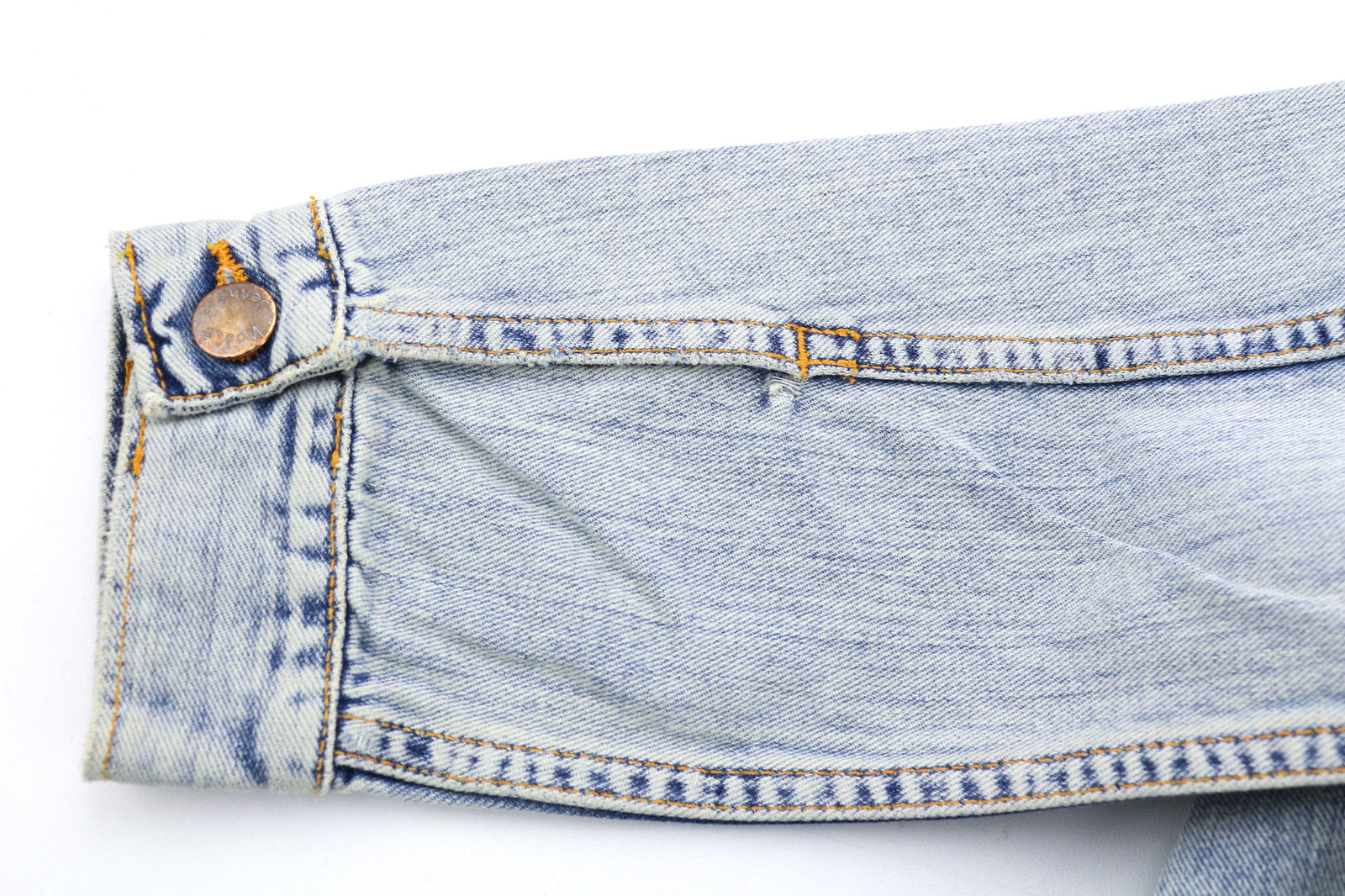 NUDIE JEANS Terry Men Jacket S Denim Bleach Blue Washed Spread Neck Buttoned