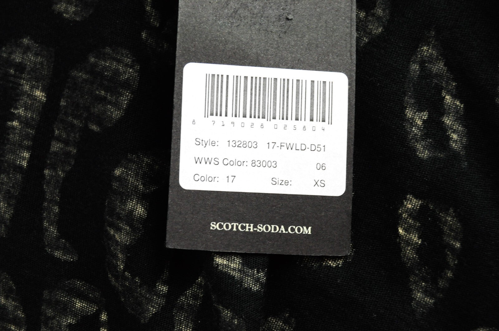 SCOTCH & SODA Women T-Shirt XS Animal Print V-Neck Black Melange Relaxed Fit