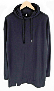 CALANDO Women Sweatshirt S Black Long Sleeved Cotton Blend Long Pullover Hoodie