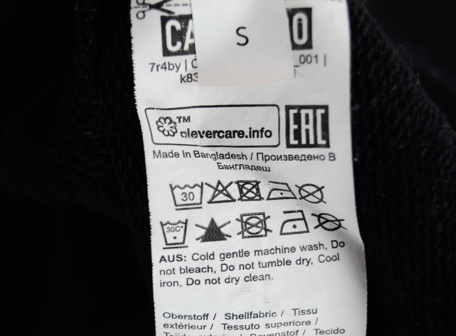 CALANDO Women Sweatshirt S Black Long Sleeved Cotton Blend Long Pullover Hoodie