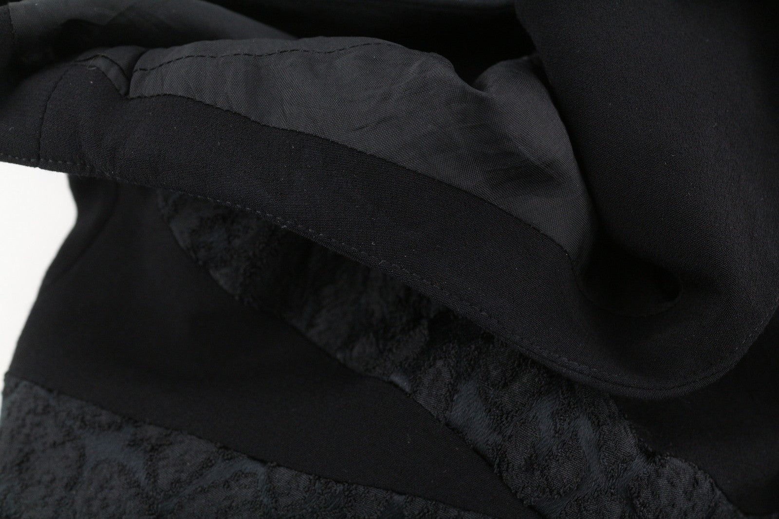 BEL AIR Women Dress 3 Black Sleeveless Crew Neck Lined Pleated Patterned Mini