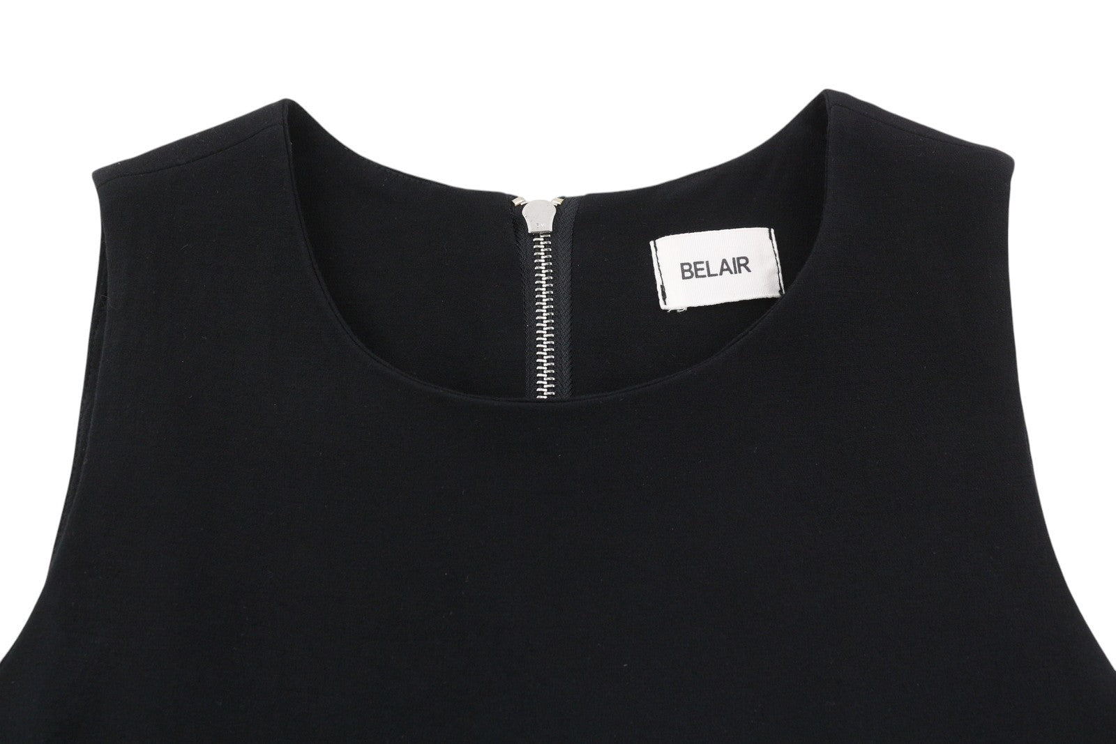 BEL AIR Women Dress 3 Black Sleeveless Crew Neck Lined Pleated Patterned Mini