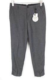 DENHAM Ocean Men's Trousers S Grey Stretch Pleated Cropped Smart Classic