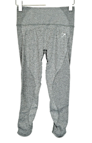 GYMSHARK Women M Grey Logo Zip Pocket Activewear Stretch Sport Leggings