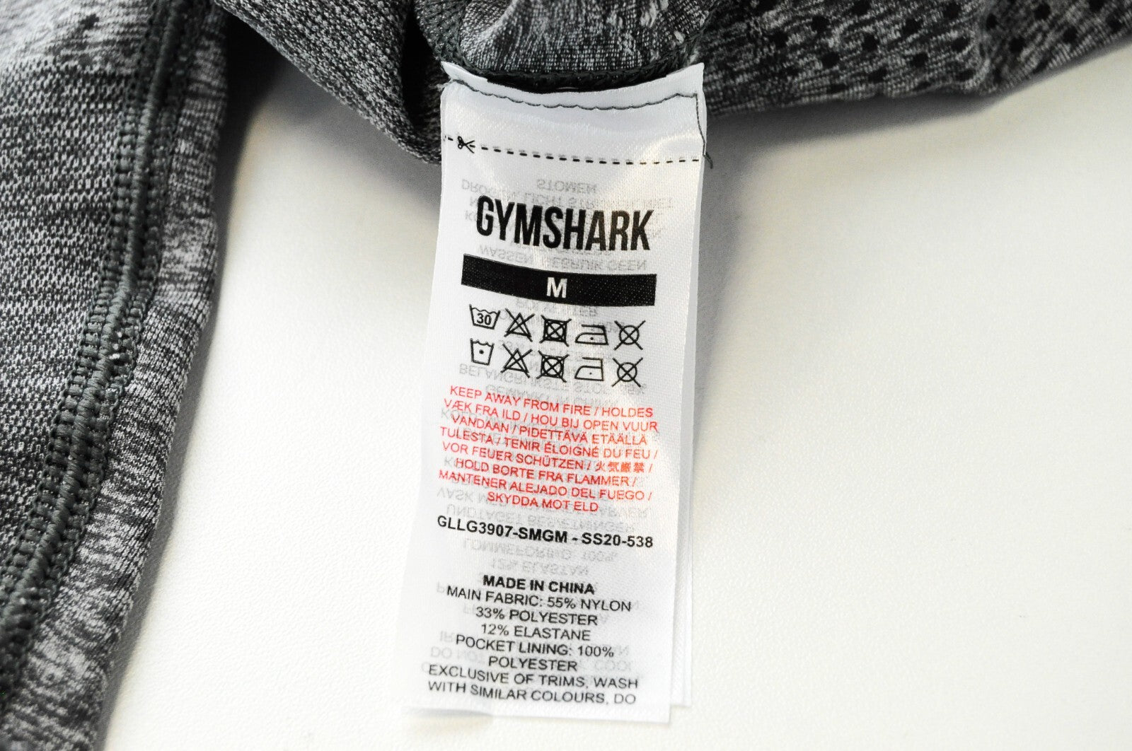 GYMSHARK Women M Grey Logo Zip Pocket Activewear Stretch Sport Leggings