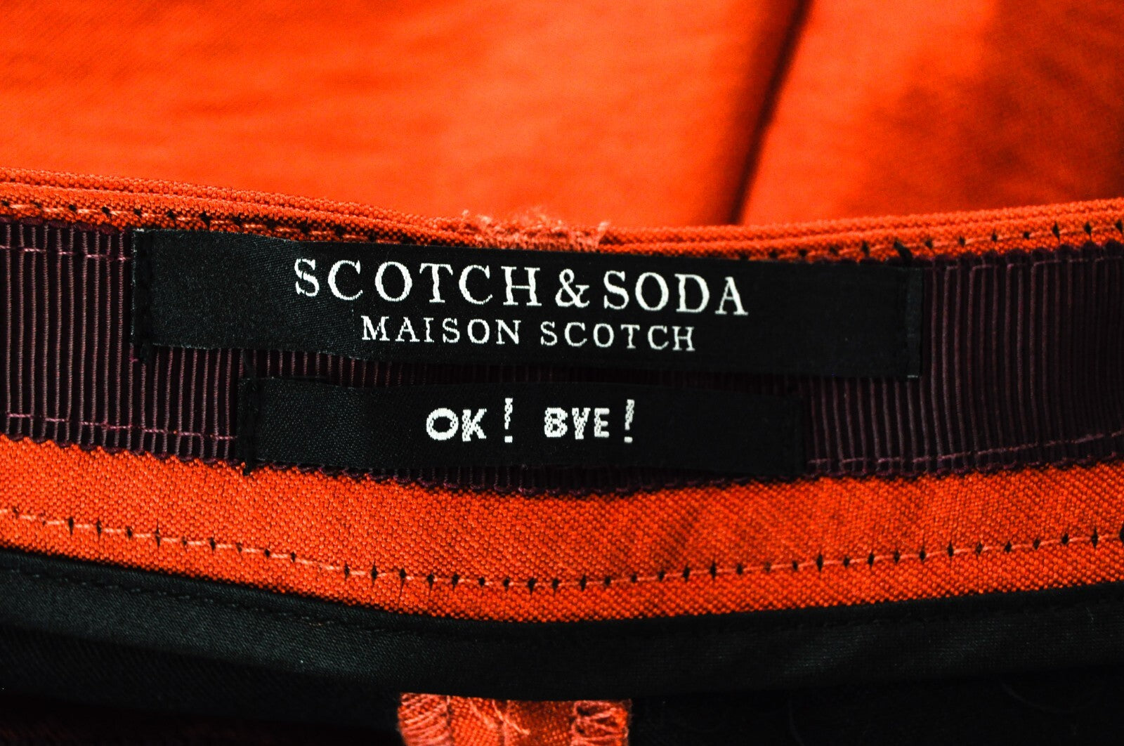 MAISON SCOTCH Women S Orange Side Line Zip-Fly Casual Stretch Trousers