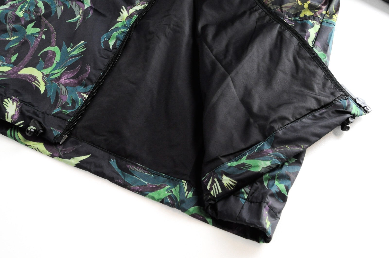 SCOTCH & SODA Men Hooded Windbreaker Jacket S Black Melange Palm Print
