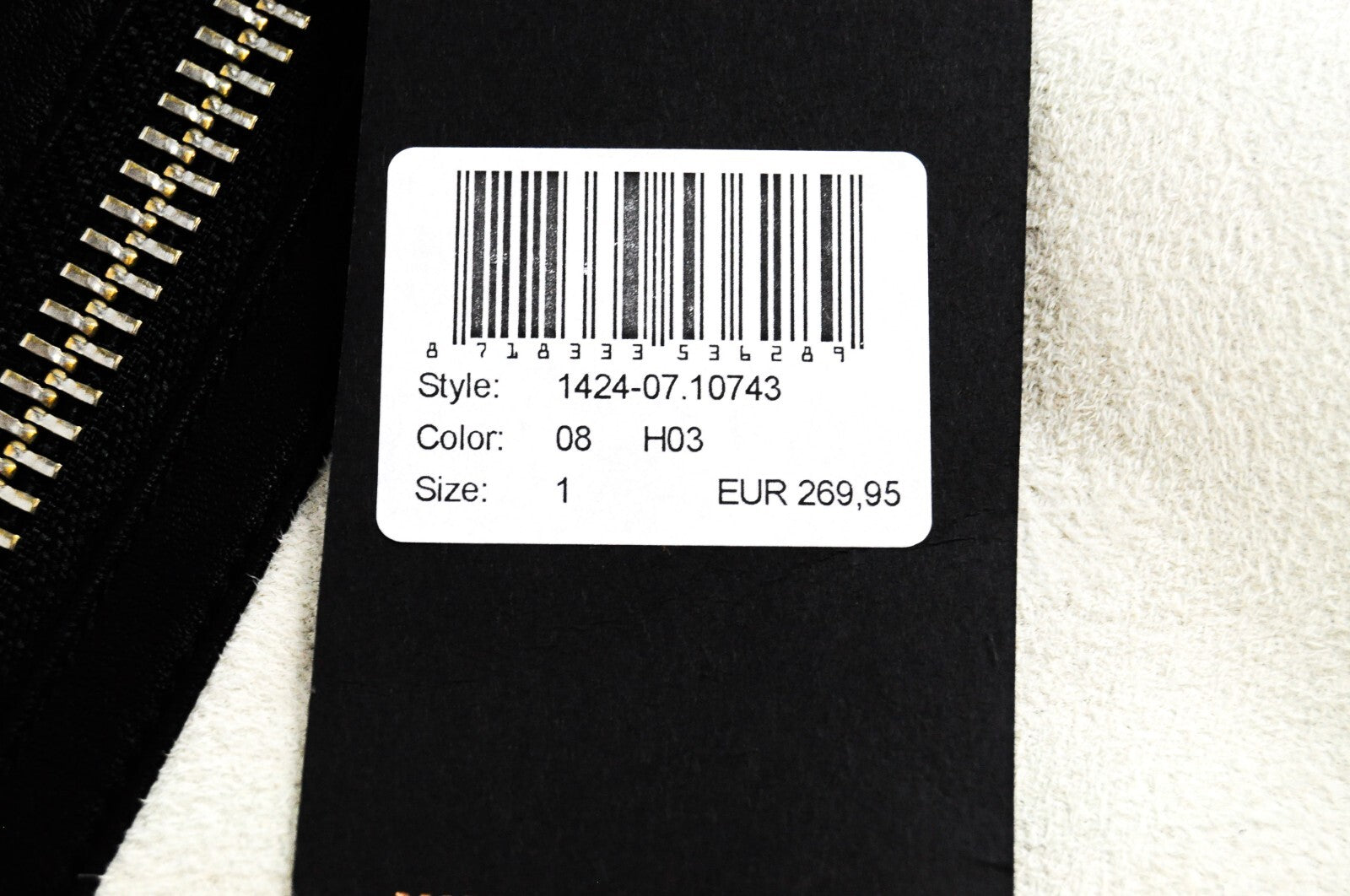 MAISON SCOTCH Women Jacket S Faux Leather Suede Off-White Short Studded Faux Fur