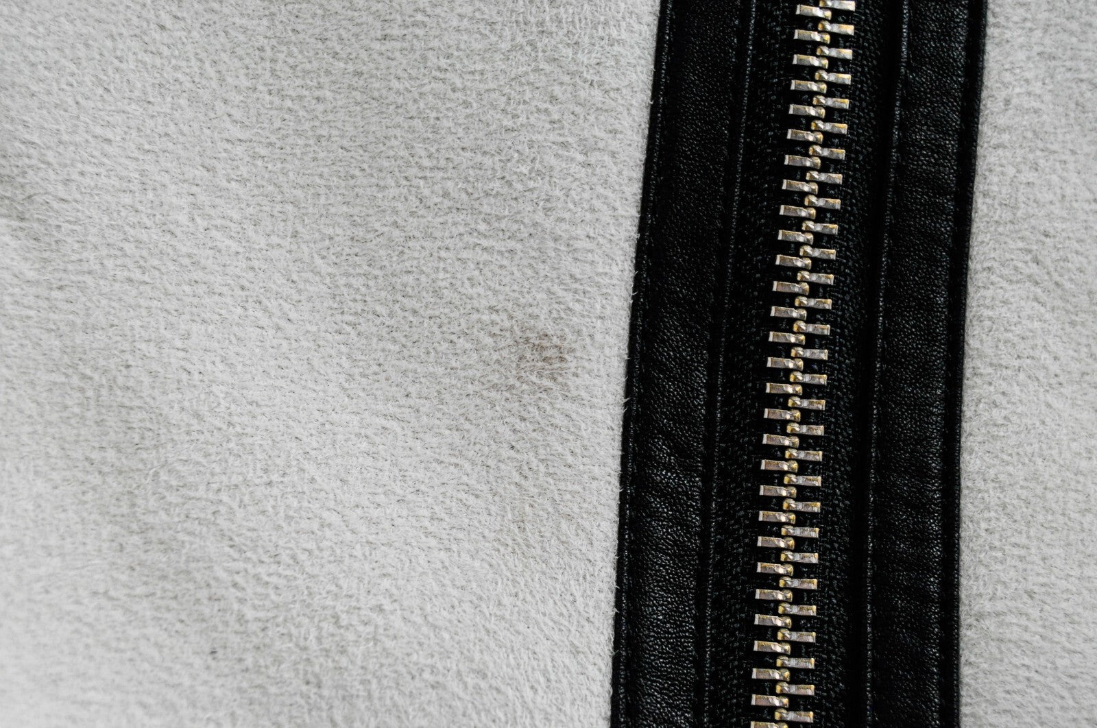 MAISON SCOTCH Women Jacket S Faux Leather Suede Off-White Short Studded Faux Fur