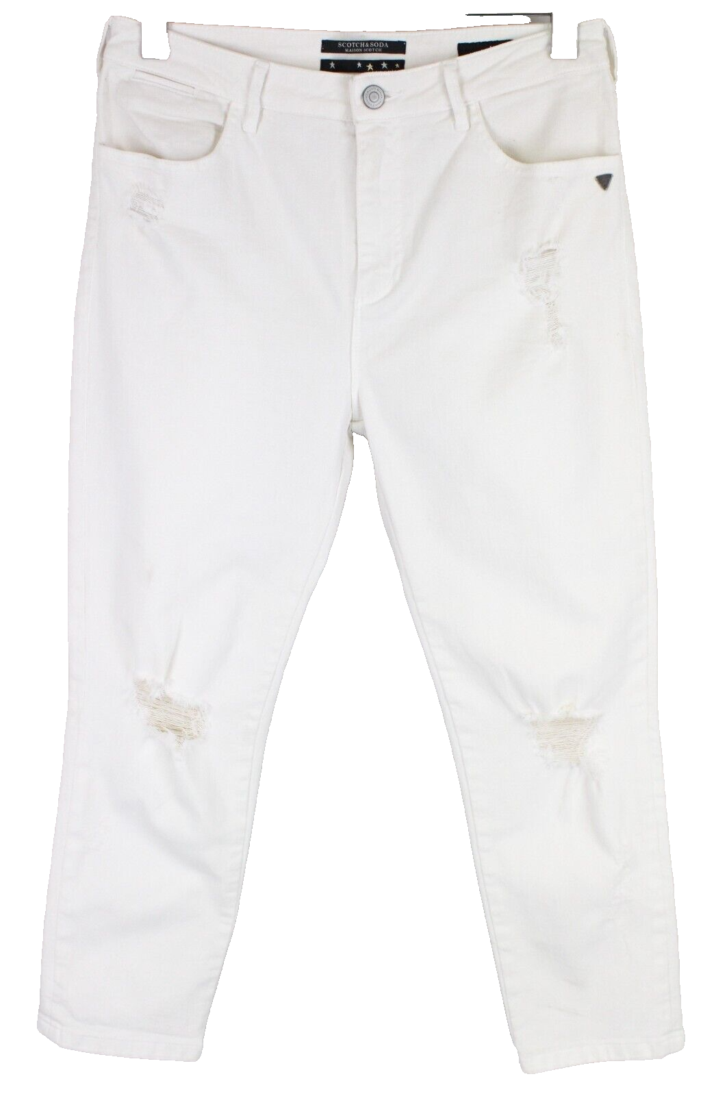 MAISON SCOTCH Joni Women Jeans ~W30 White Distressed Classic Denim Stretch~