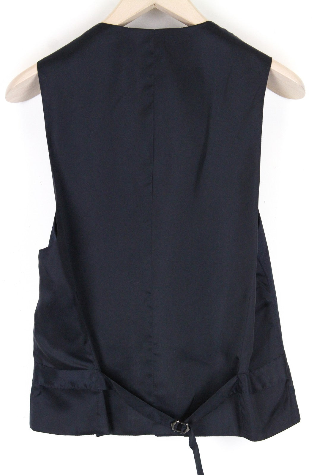 SUITSUPPLY vyriška liemenė UK38R mėlyna vilnonė lininė vienaeilė U formos iškirpte liemenė