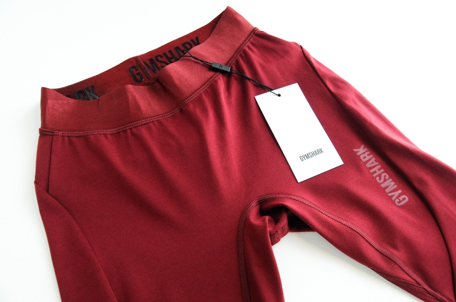 GYMSHARK Women Leggings XS Claret Red Stretch Workout Focus Trousers