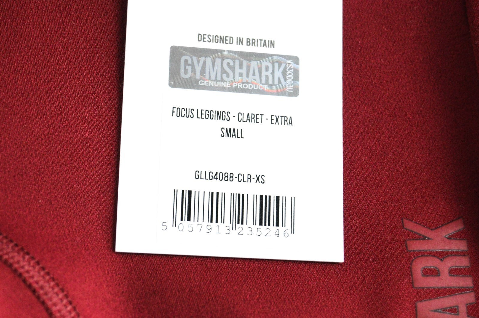 GYMSHARK Women Leggings XS Claret Red Stretch Workout Focus Trousers