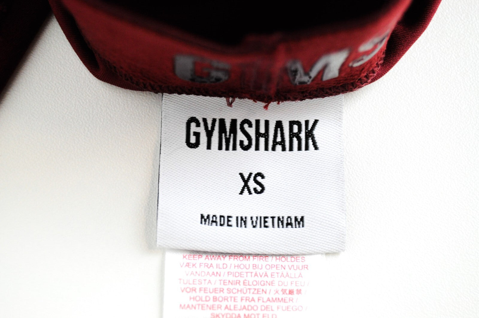 GYMSHARK Women Leggings XS Claret Red Stretch Workout Focus Trousers