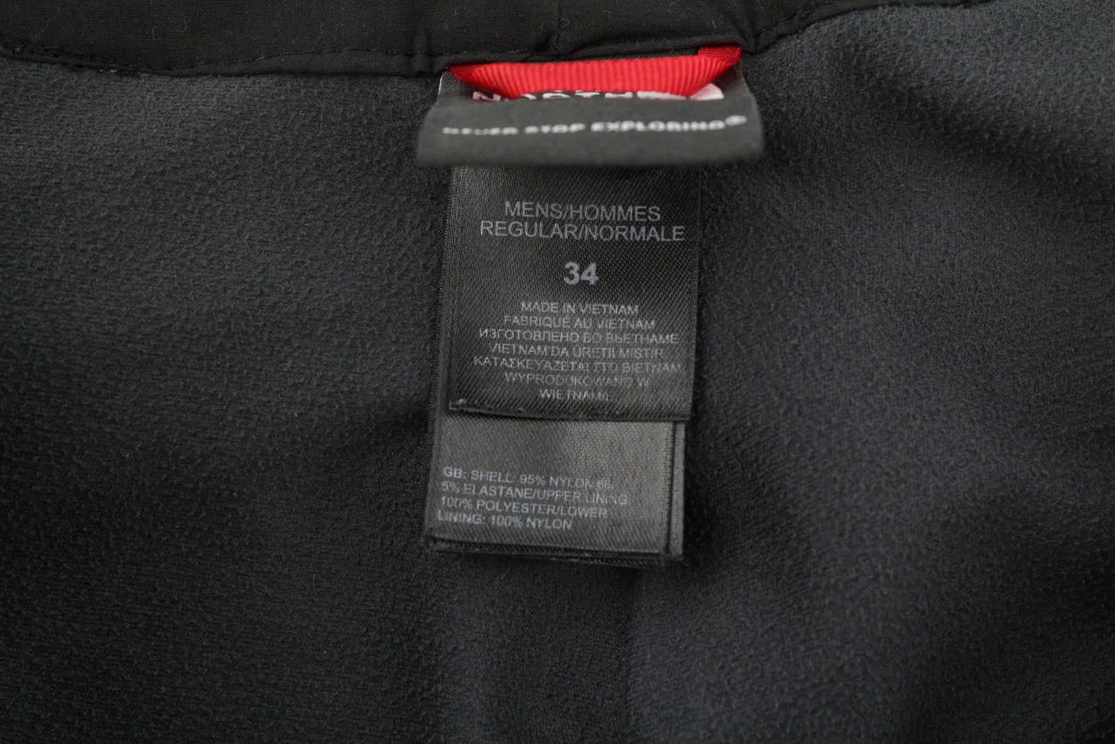 THE NORTH FACE Men Trousers W34 Black Trekking Half Fleece Lined Zip Fly Logo