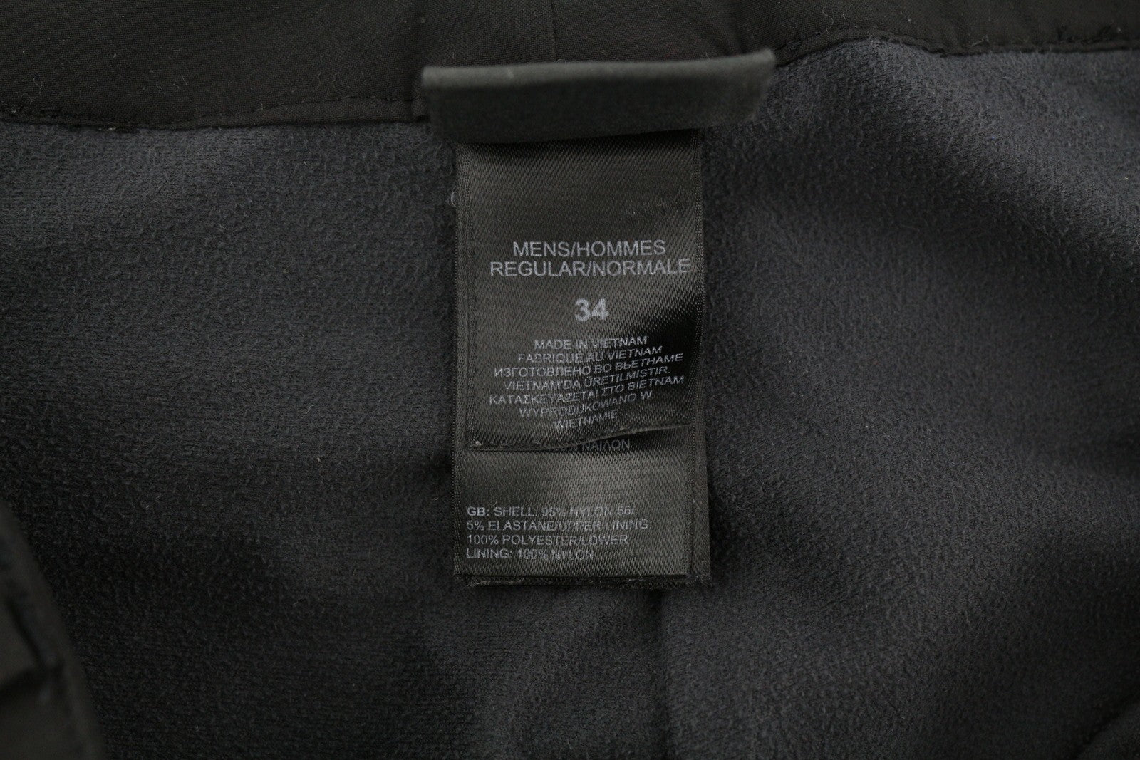 THE NORTH FACE Men Trousers W34 Black Trekking Half Fleece Lined Zip Fly Logo