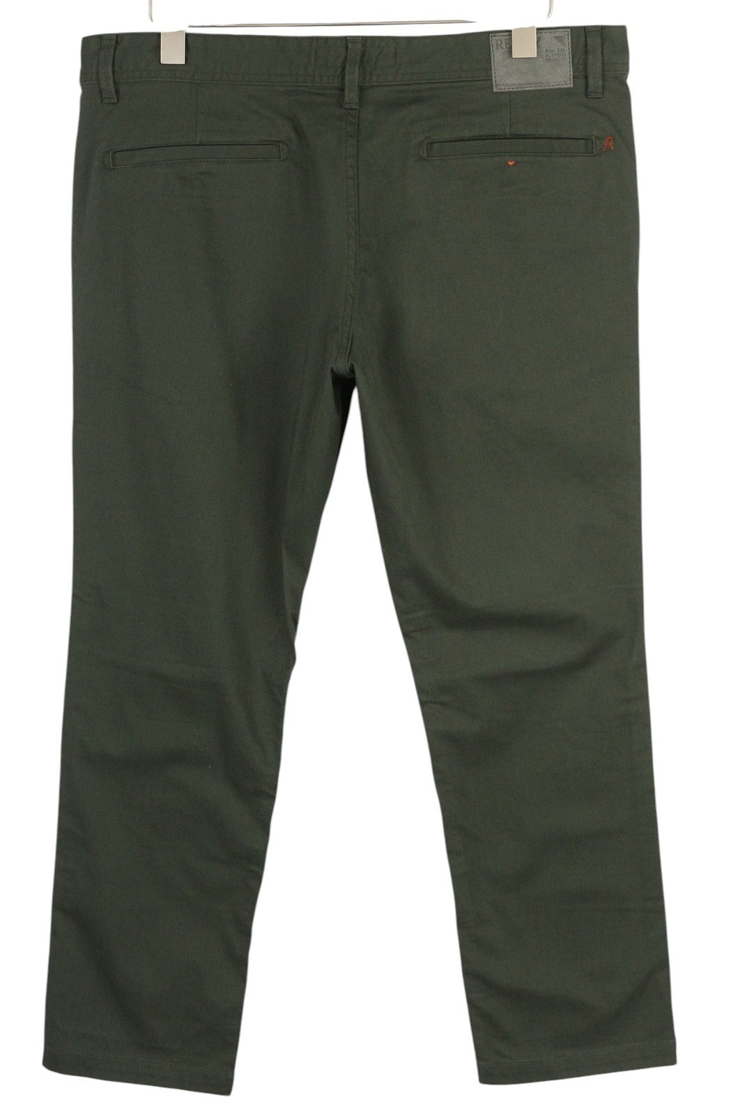 REPLAY Tom / Regular Men Trousers W36/L30 Khaki Green Chino Zip Fly 5-Pockets