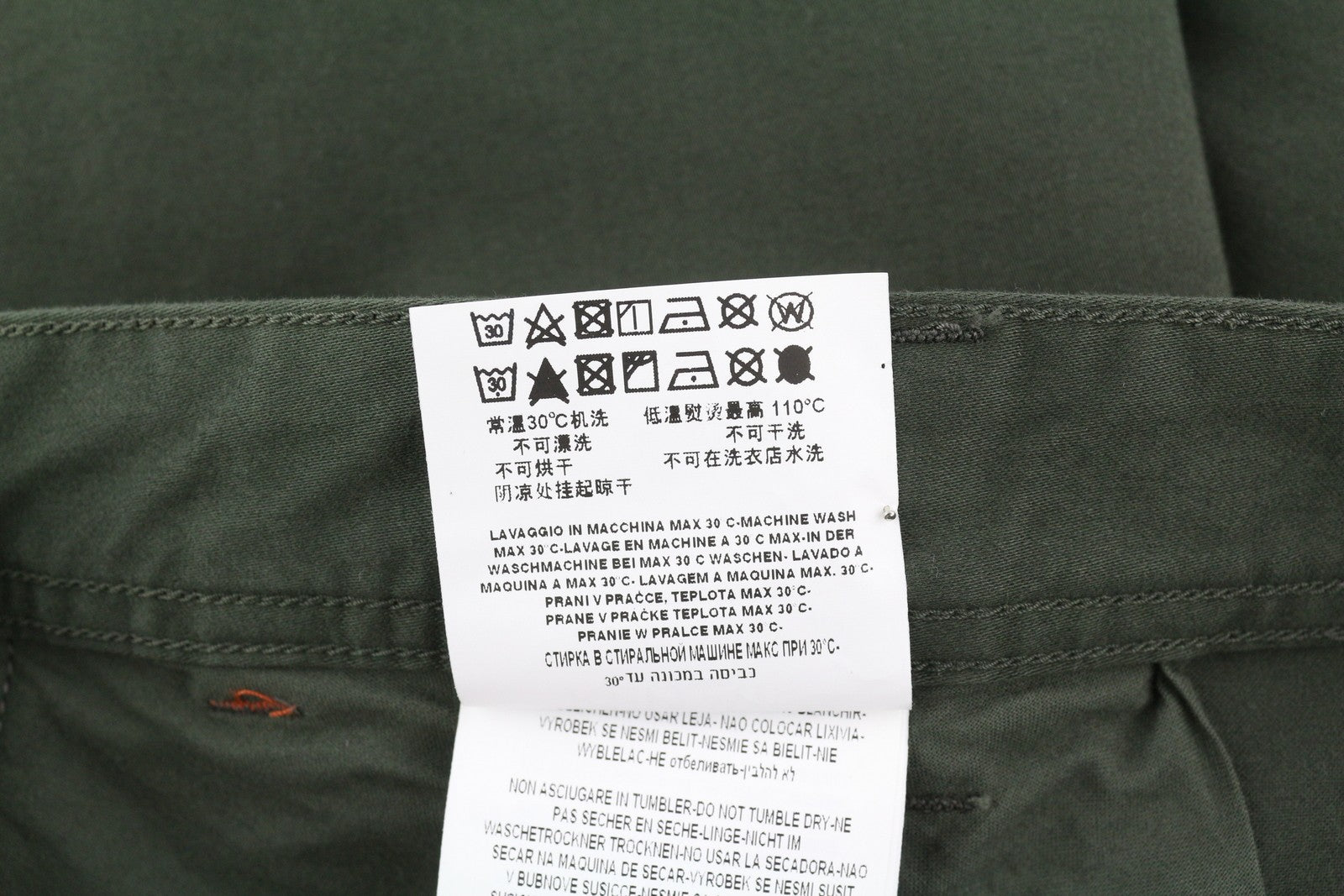 REPLAY Tom / Regular Men Trousers W36/L30 Khaki Green Chino Zip Fly 5-Pockets