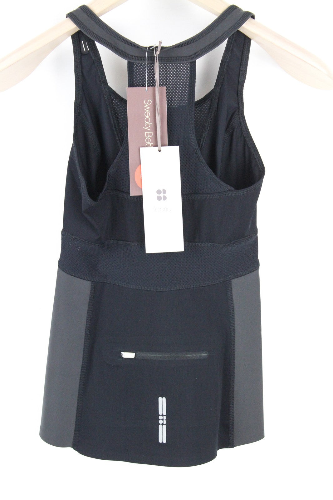 SWEATY BETTY Speedwork Women's 2XS Tank Top Black Racerback Stretch Activewear