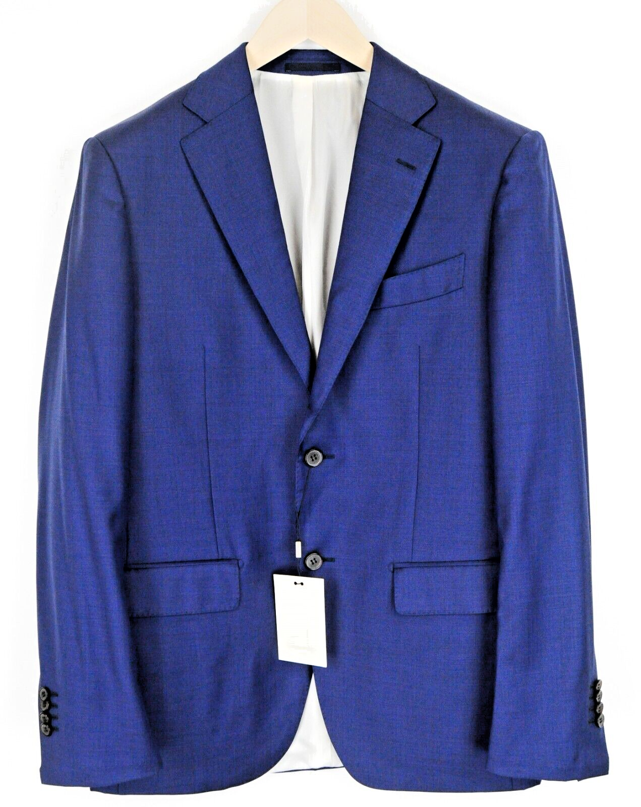 SUITSUPPLY Men UK38L Napoli Slim Blue Wool Super 110s Lined Blazer