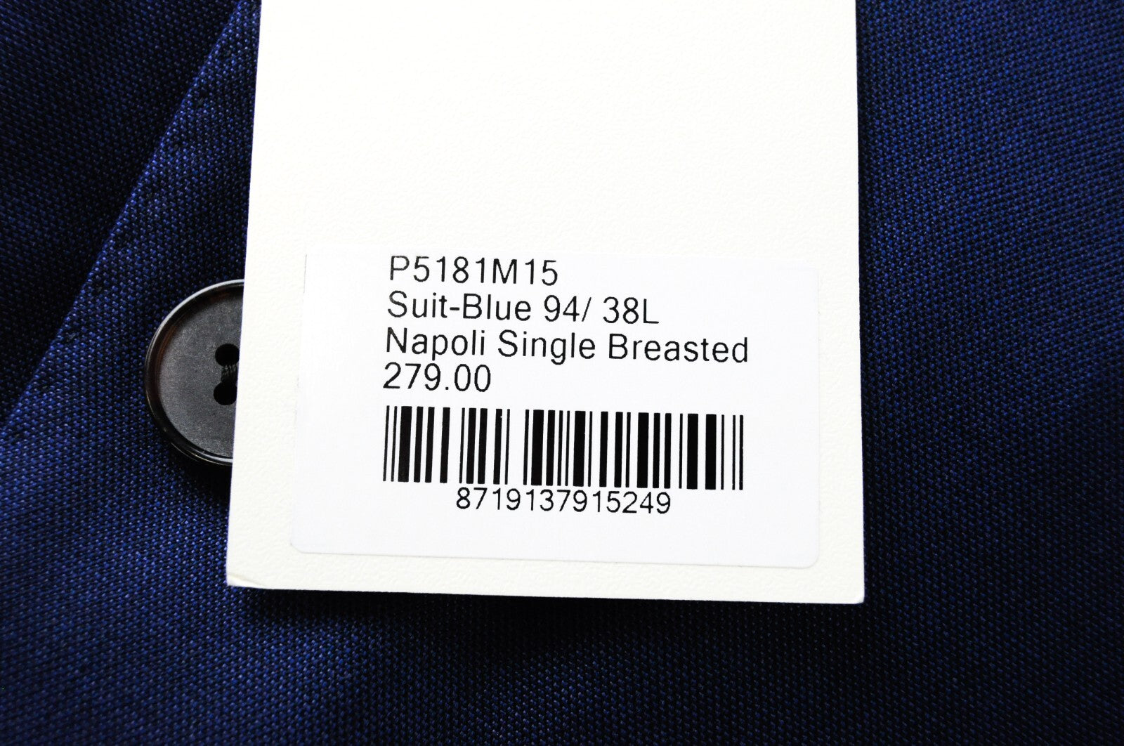 SUITSUPPLY Men UK38L Napoli Slim Blue Wool Super 110s Lined Blazer