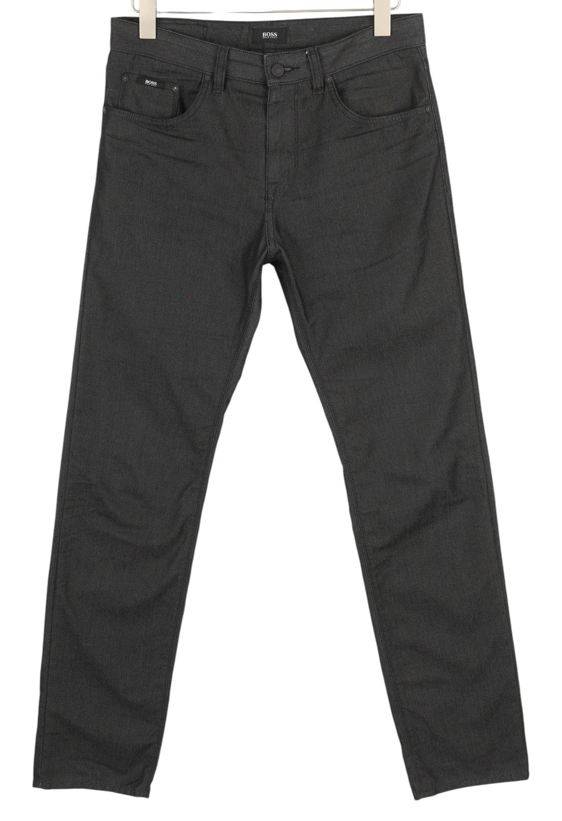 HUGO BOSS Maine1-10 Men Trousers W31/L34 Black Slim Fit Patterned Zip Fly Logo