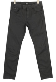 HUGO BOSS Maine1-10 Men Trousers W31/L34 Black Slim Fit Patterned Zip Fly Logo