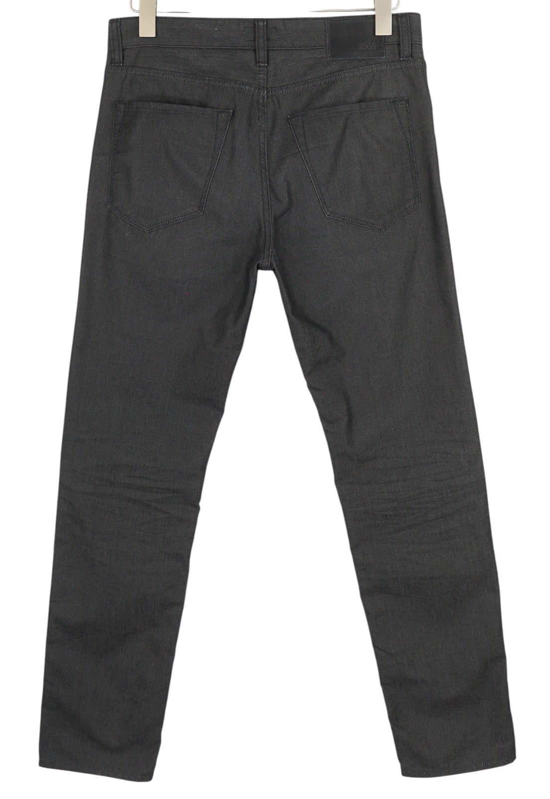 HUGO BOSS Maine1-10 Men Trousers W31/L34 Black Slim Fit Patterned Zip Fly Logo