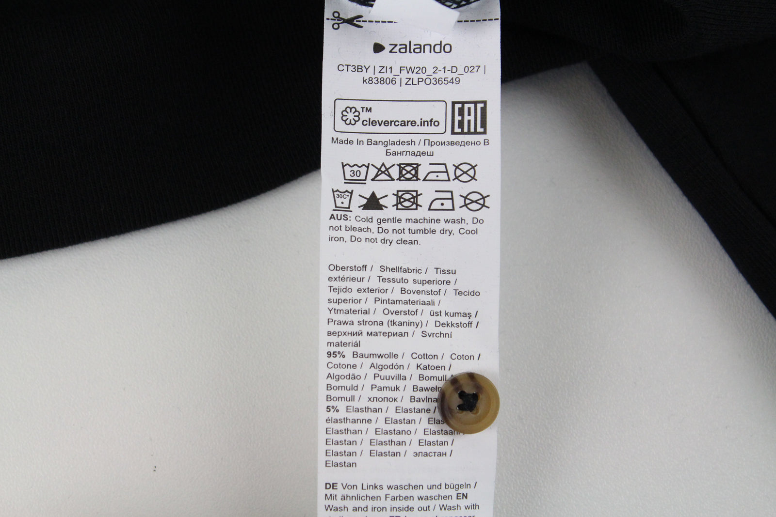 ZIGN Women Shirt XL Black Cropped Polo Collar Jersey Cotton Blend Stretch